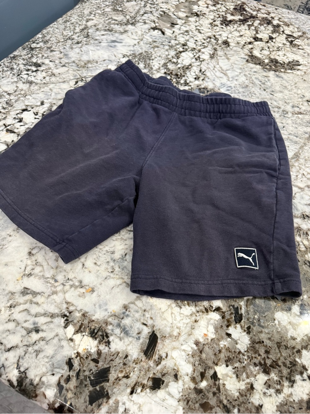 Puma Men's Dark Navy Athletic Shorts with Logo Patch men’s size M